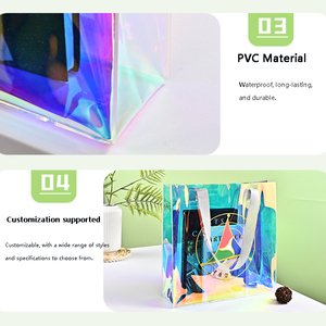Bolsa de Mano Transparente Personalizada con Logotipo Propio, Bolsa de Mano Holográfica de PVC Transparente para Mujer, Bolsa de Mano de TPU Láser para Vacaciones en la Playa, <span class=keywords><strong>Piscina</strong></span> y Viajes - Product Image 3