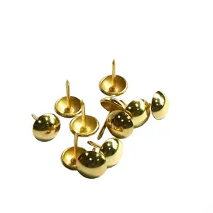 Wholesale small metal nail golden copper sofa nails 12mm spikes and decoration for furniture