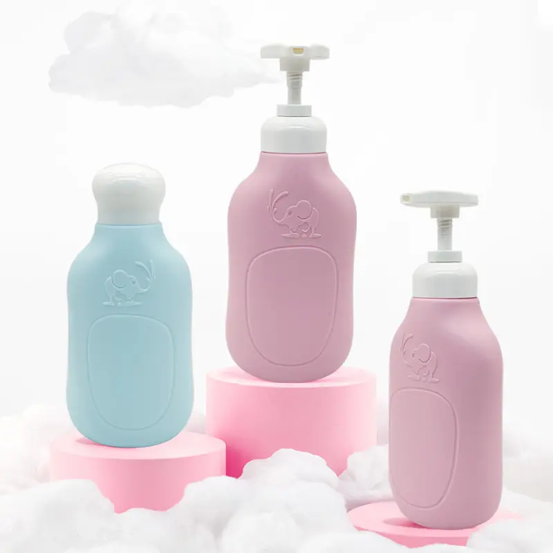 120ml 300ml 500ml HDPE smerigliato Shampoo per bambini lozione per il corpo lavaggio bottiglia di plastica spremere con pompa per lozione e tappo Flip Top