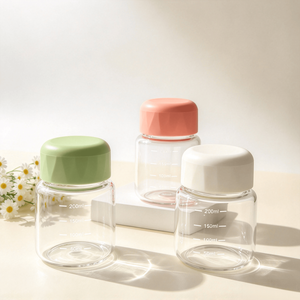 Bottiglia in Vetro per Bevande da 200ml, Stile Moderno, con Coperchio a Vite Creativo, Tazza Portatile per Uso Quotidiano e All'Aperto - Product Image 3