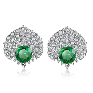 Hot Item natural emerald earrings emerald costume jewelry earrings emerald hoop earrings