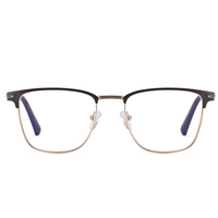Gafas ópticas de alta calidad MS 91703, montura completa de Metal con luz antiazul y diseño fotocromático personalizado, gafas de negocios para hombres