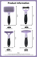 Nouvel Arrivage Kit de Toilettage Portable pour Animaux de Compagnie en TPR, Brosse Démêlante pour Chien, Peigne Démêlant pour Chat, Râteau à Sous-Poil en Acier Inoxydable