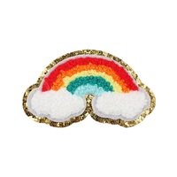 Patchs de broderie 3D colorés Chenille Bling Badges Iron-On Sew-On Brodé Auto Mail Badges Catégorie