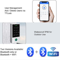 Serrure de porte intelligente HF5 TTlock avec fonction d'ajout/déletion de code PIN/carte, utilise la fonction de pointage des heures de présence/absence des employés, clavier de contrôle d'accès RFID pour portail