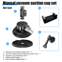 Support de caméra de voiture à ventouse avec capacité de charge verticale de 50 kg, universel, filetage 1/4 pouces, stable pour caméras d'action et téléphones