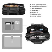 Sac à bandoulière pour ordinateur portable 17 pouces avec logo personnalisé, mallette extensible pour homme, sacoche d'affaires