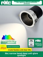 Projecteur NVC Lighting 4000K Ra90-95 en aluminium à coupelle profonde anti-éblouissement, faisceau 'Little Hill' net et subtil, spectre complet, respectueux des yeux