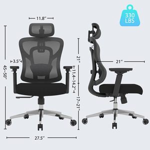 High <b>Back</b> Adjustable Ergonomic Office <b>Chair</b> with Headrest Modern Swivel Mesh Design for Home Office Use - Product Image 2