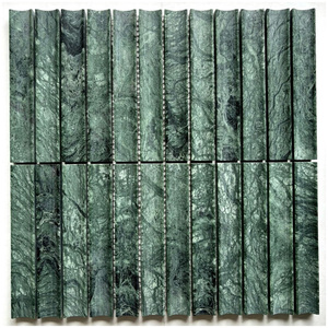Mosaïque murale concave en marbre vert foncé du Guatemala, 10 mm, résistante à l'eau, pour la décoration intérieure des chambres et salles <span class=keywords><strong>de</strong></span> bain - Product Image 1