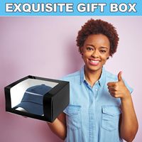Boîtes cadeaux noires pour casquettes de baseball – Boîte de rangement pliable en papier avec fenêtre transparente pour chapeaux, organisateur et présentoir