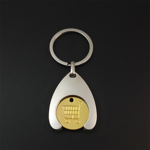 LLavero de Metal de diseño personalizado, llavero de moneda, llavero de acero inoxidable para supermercado, llavero de moneda