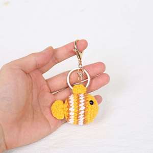 Creative Handmade Plush Crochet Keychain Fish Pendant Weaving Keychain Pendant Bag <b>Ornament</b> Accessories - Product Image 2