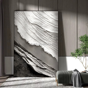 Pintura Moderna Minimalista para Proyectos Hoteleros <span class=keywords><strong>sobre</strong></span> Lienzo, Textura 3D <span class=keywords><strong>Negra</strong></span>, Cuadros para Paredes de Habitaciones, Lienzo Estirado para <span class=keywords><strong>Pintar</strong></span> - Product Image 3