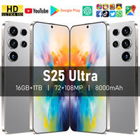 Smartphone S25 16 Go + 1 To, écran 7 pouces, débloqué, double SIM, 5G, Android 14, téléphone mondial