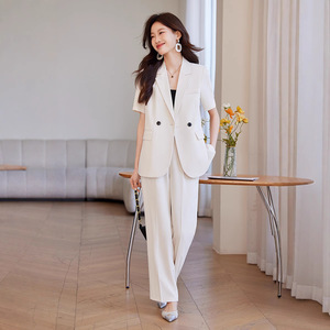 Women's Purple Summer Suit Set Short Sleeve Lightweight Breathable Satin Casual Suit For Office And Daily Wear - Product Image 3