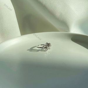 Dylam Anniversary Gift Modern Butterflies Fine Jewelry for Women Shiny Korea Personalized S925 <b>Silver</b> <b>Sterling</b> <b>Rings</b> - Product Image 5