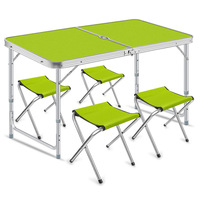 Ensemble table et chaises pliantes 120x60x70cm pour marché nocturne, stand extérieur, camping portable, barbecue décontracté