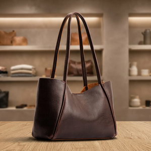 Sacs à main décontractés en cuir véritable BS INTERNATIONAL, fermeture à glissière, bandoulière, grande capacité, imperméables, légers - Product Image 5