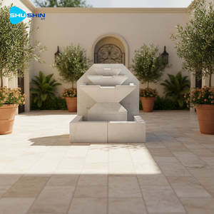 <span class=keywords><strong>Fontaine</strong></span> <span class=keywords><strong>murale</strong></span> côtière propre en marbre blanc, sculptée à la main, personnalisée, parc extérieur, matériau en marbre naturel - Product Image 4