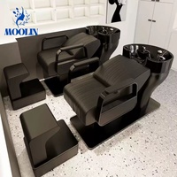 MOOLIN Meilleure Vente Fauteuil de Lavage Capillaire avec Massage et Spa, Lit de Lavage, Unité de Lavage Dorsal avec Bassin et Évier