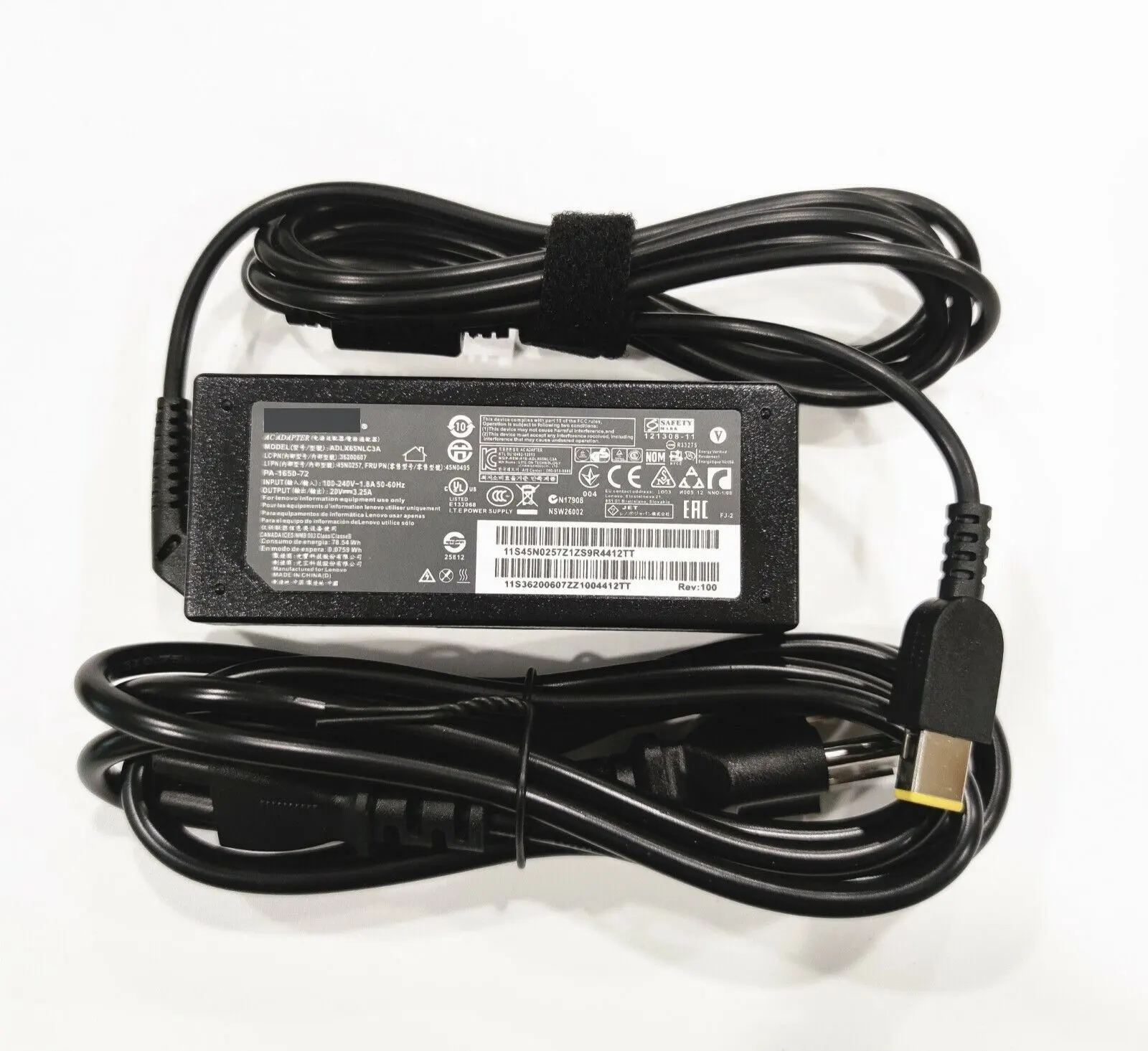 New ORG OEM AC Adapter 65W 20V 3.25A For Lenovo ThinkPad AC Charger SQUARE SLIM TIP