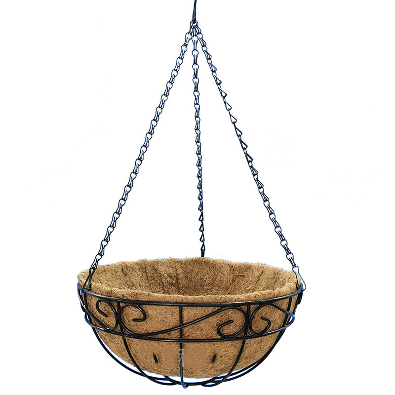 Marrón--Cesta colgante de encaje