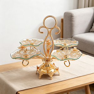 <span class=keywords><strong>Plateau</strong></span> de rangement en métal européen, <span class=keywords><strong>plateau</strong></span> à fruits en verre trempé, <span class=keywords><strong>plateau</strong></span> de rangement personnalisé pour la salle à manger, la salle d'appoint et la décoration intérieure - Product Image 5