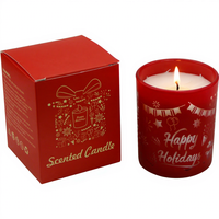 Rote Glasbecherförmige Handgemachte Sojawachs-Kerze mit Holzduft, Aromatherapie-Duftkerze für Romantisches Kerzenlicht-Dinner, Zuhause und Weihnachten