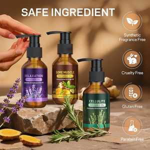 Olio da Massaggio OEM 100% Naturale allo Zenzero, Lavanda ed Eucalipto <span class=keywords><strong>per</strong></span> Dolori Muscolari e Mal di Schiena, Uso Professionale <span class=keywords><strong>per</strong></span> Aromaterapia e Spa - Product Image 4