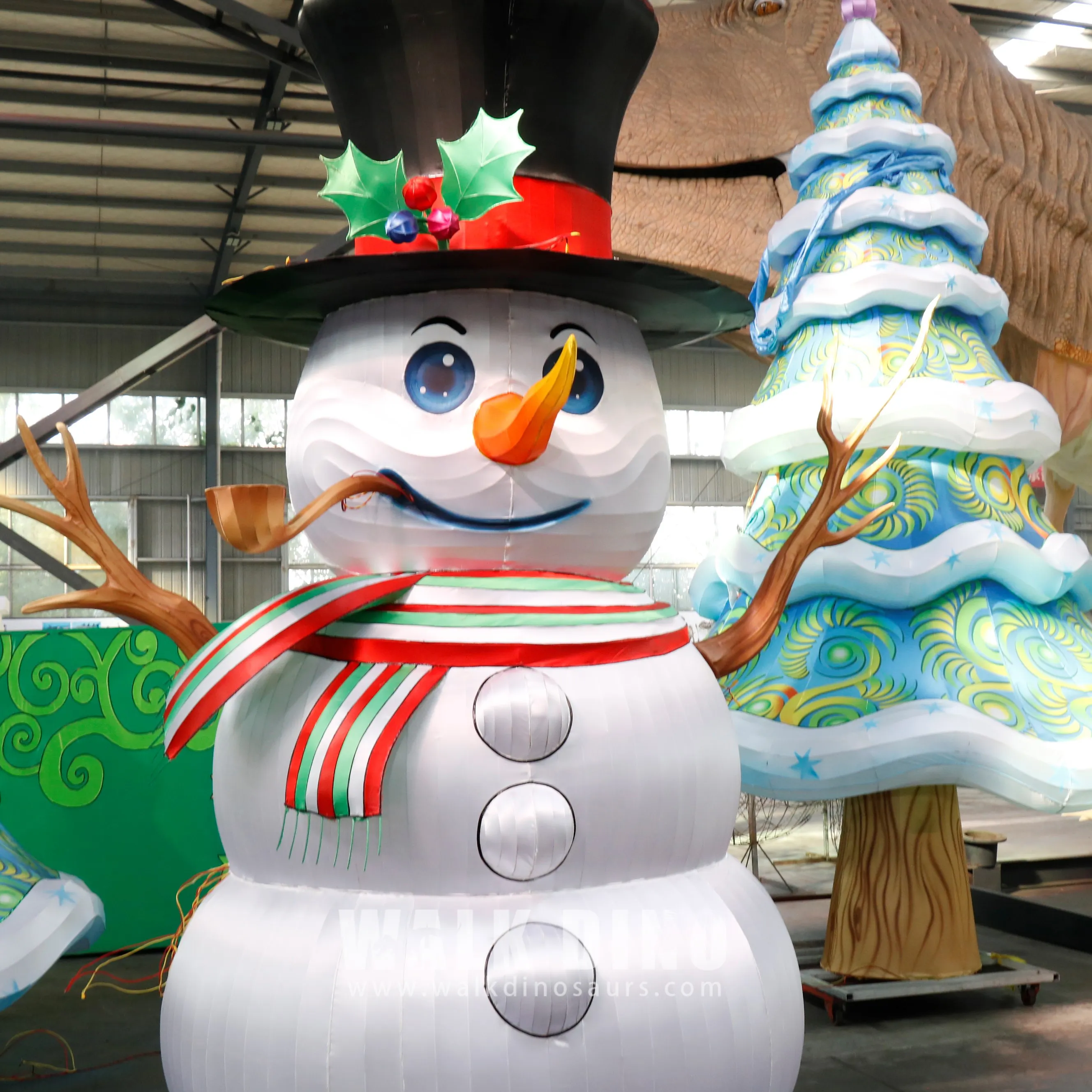 Christmas Decoration Supplies Snowman Outdoor LED Christmas Tree Fabric Chinese Lanterns Group For Celebrate