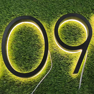 Impermeabile 3D LED esterni numeri di casa moderna camera d'albergo porta piatti di indirizzo segno di segnaletica in metallo esterno targa numero esterno - Product Image 6