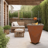 Barbecue carré en acier inoxydable Corten Barbecue en acier inoxydable Corten