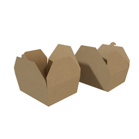 Caja de Almuerzo de Papel Kraft Marrón de Grado Alimenticio para Llevar Comida, con Impresión de Logotipo Personalizado