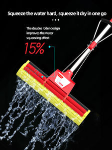 KOOCCA ローラースポンジモップ、吸水性リフィル3個付き、セルフスクイーズスポンジモップ、PVAスポンジモップ、超吸収性フロアクリーニングクリーナー - Product Image 3