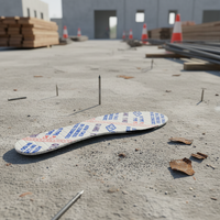 Sol dalam sepatu keselamatan standar putih 4mm EN22568 PS, anti-tusuk, tugas berat, untuk konstruksi, anti-paku, pelindung kerja, 15KN