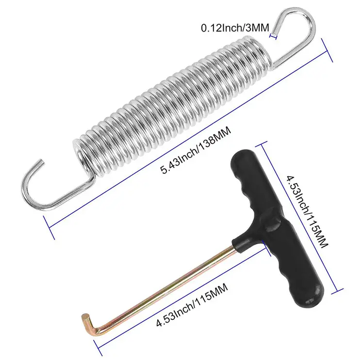 Ressort de Trampoline à Double crochet galvanisé en acier au carbone, grand diamètre de fil, fabricant personnalisé