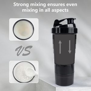 3 Layers <b>Shaker</b> Protein <b>Bottle</b> Water <b>Bottle</b> Plastic Mixing Cup <b>Shaker</b> <b>Bottle</b> with Custom Logo - Product Image 4