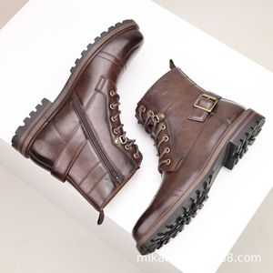 Nuevas Botas de Motero con Cierre Metálico Negro para Hombre, Botas de Trabajo de Caña Alta, Casuales, Cómodas, Duraderas y Modernas - Product Image 5
