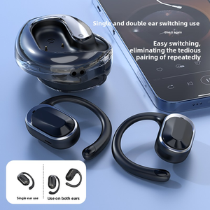 Casque sans fil OWS, casque supra-auriculaire avec microphone pour jeux et musique, écouteurs de sport, noir - Product Image 6