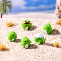 Mainan Resin Dinosaurus Mini Lucu Warna Pastel Kawaii DIY Dekorasi Meja Boneka Hewan Lembut Hadiah