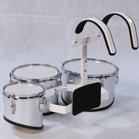 Ensemble complet de trois tambours de marche personnalisables avec logo, comprenant tambours, support, baguettes et sac de transport – Fournisseur d'usine