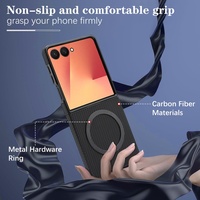 Casing Ponsel Magnetik Serat Karbon untuk Samsung Z Fold 3 4 5 Flip 6 7 FE,  Penutup Belakang Smartphone, Mendukung Pengisian Daya Nirkabel