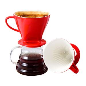 Tasse filtrante à café en céramique Ignis, rouge, réutilisable, avec poignée, pour usage domestique DF1475 - Product Image 3