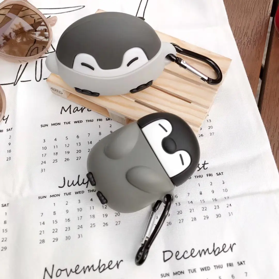 3D niedlichen Cartoon Pinguin Designer Silikon hülle Schutzhülle Zubehör Fall für Apple Airpods 1 2 Pro