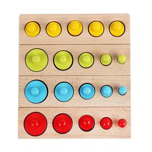Giocattoli Montessori per Bambini, Set di Cilindri Colorati <span class=keywords><strong>in</strong></span> <span class=keywords><strong>Legno</strong></span> di Faggio, <span class=keywords><strong>Blocchi</strong></span> Multicolore per l'Apprendimento Precoce della Matematica - Product Image 3
