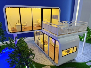 Maisons préfabriquées de luxe en forme de pod, conteneurs mobiles en acier, kits de maisons Apple Cabin à vendre - Product Image 5