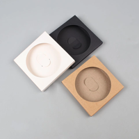 Boîte pliante carrée en papier kraft mat personnalisable avec fenêtre et poignée, impression quadricolore, support magnétique pour réfrigérateur extérieur