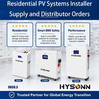 Batterie murale LiFePO4 Hysonn Parallel Ready 51,2 V pour systèmes photovoltaïques résidentiels – Fournisseur et distributeur pour les installateurs