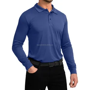 Top Notch Mens Polo Shirts Long Sleeve Men Polyester Polo Shirts Customized Logo Golf Shirts For Men